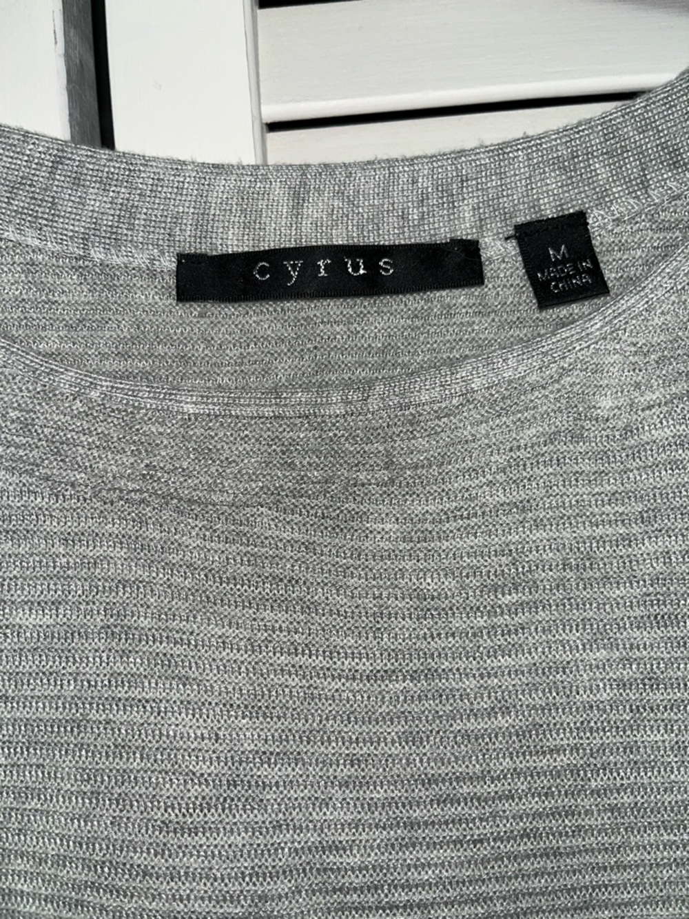 Cyrus Gray Ruffle Cuff Knit Top - Picture 2 of 5